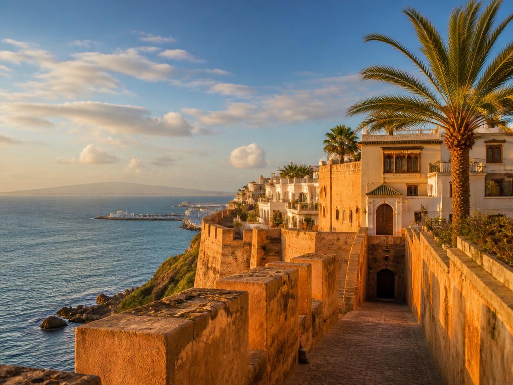 Vue de la Kasbah de Tanger surplombant la mer